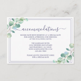 Chic Script Green Foliage Hochzeitsinformationen Begleitkarte