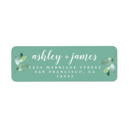 Chic Script Green Foliage Wedding Rücksendeadresse