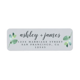 Chic Script Green Foliage Wedding Rücksendeadresse