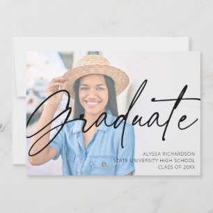 Chic Script H Foto Graduation Party Einladung