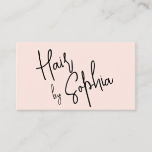 Chic Script Hair Stylist Blush Pink Visitenkarte