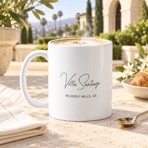 Chic Script Home Residence Namens-Monogramm Kaffeetasse