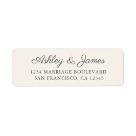 Chic Script Ivory Wedding Rücksendeadresse