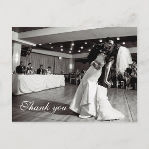 Chic Script Lettered Wedding Vielen Dank Postkarte