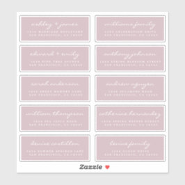 Chic Script Lila Wedding Guest Address Labels