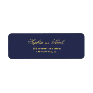 Chic Script Marine Hochzeit Rücksendeadresse