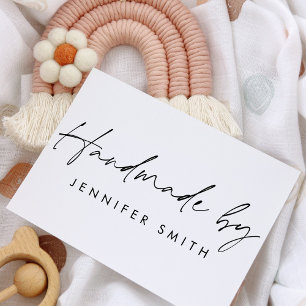 Chic Script Moderne Minimalistische "Handmade by" Gummistempel