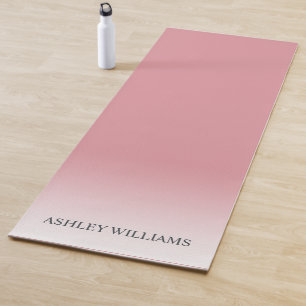 Chic Script Monogram Dusty Rose Pink Ombre Yogamatte