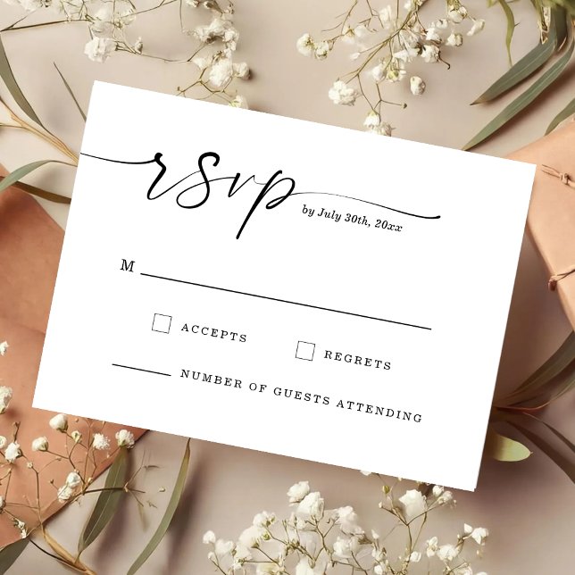 Chic Script Monogram Wedding Response Card Save The Date (Von Creator hochgeladen)