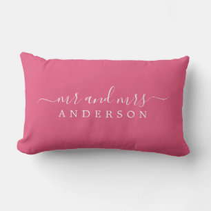 Chic Script Mr. Hot Pink New Monogram Lendenkissen