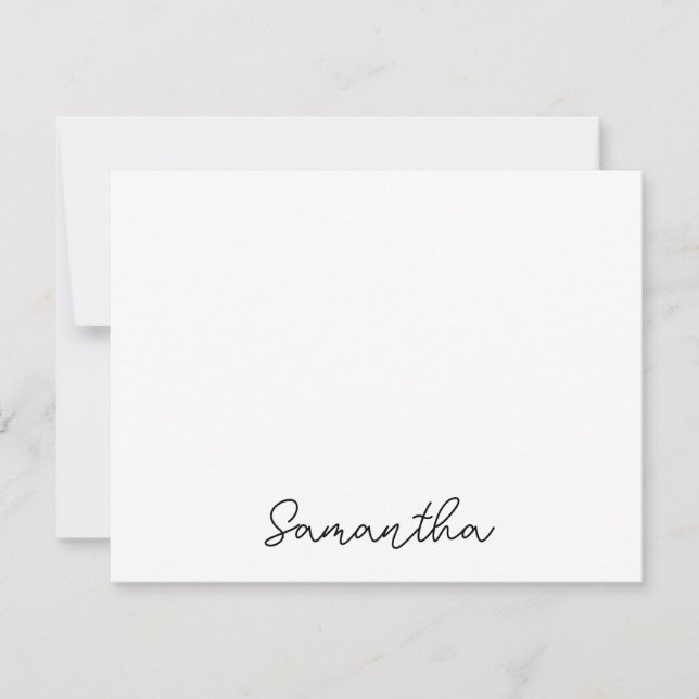 Chic Script Name Mitteilungskarte (Vorderseite)