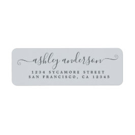 Chic Script Name Pastel Blue Rücksendeadresse