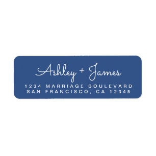Chic Script Names Classic Blue Rücksendeadresse