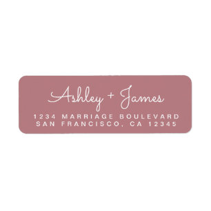 Chic Script Names Dusty Rose Rücksendeadresse