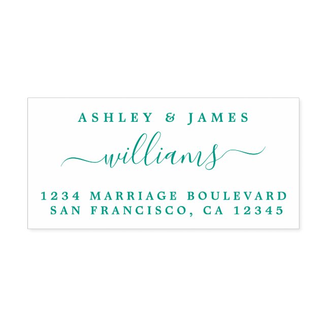Chic Script Names New Surname Rücksendeadresse Permastempel (Design)