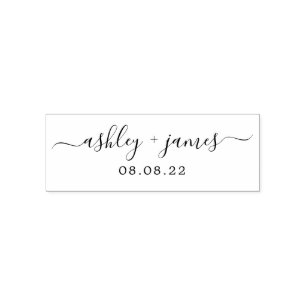 chic Script Names Wedding Date Permastempel