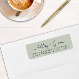Chic Script Names Wedding Return Address Label