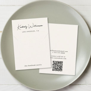 Chic Script Necklace Cream Juwelier Display Card Visitenkarte