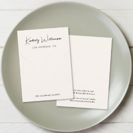 Chic Script Necklace Cream Juwelier Display Card Visitenkarte