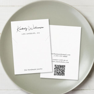 Chic Script Necklace Juwelier Display Card Visitenkarte