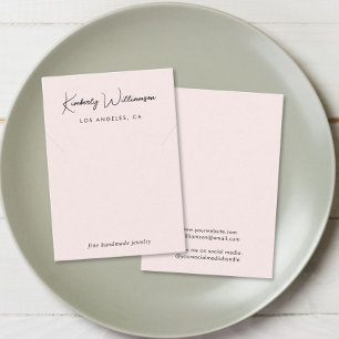 Chic Script Necklace Pink Juwelier Display Card Visitenkarte