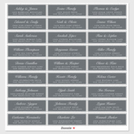 Chic Script Off-Black Wedding Guest Address Labels