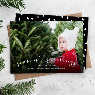 Chic Script Overlay Weihnachtsfoto Karte