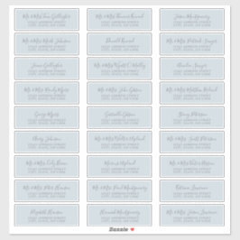 Chic Script Pale Blue Guest Address Labels