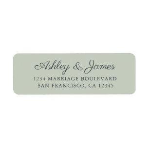 Chic Script Pastel Green Wedding Rücksendeadresse
