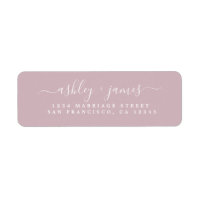 Chic Script Pastel Lila Wedding Rücksendeadresse