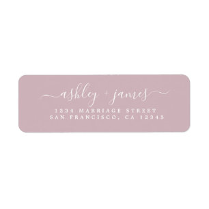 Chic Script Pastel Lila Wedding Rücksendeadresse