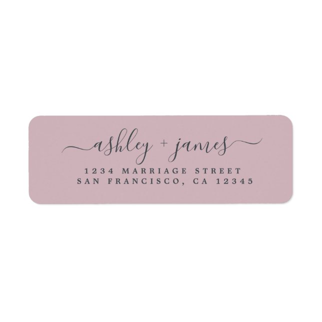 Chic Script Pastel Lila Wedding Rücksendeadresse (Vorne)