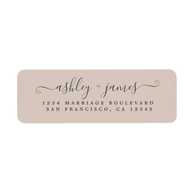 Chic Script Pastel Lila Wedding Rücksendeadresse (Vorne)