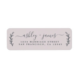 Chic Script Pastel Lila Wedding Rücksendeadresse