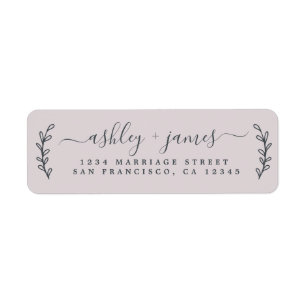 Chic Script Pastel Lila Wedding Rücksendeadresse