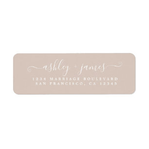 Chic Script Pastel Lila Wedding Rücksendeadresse L