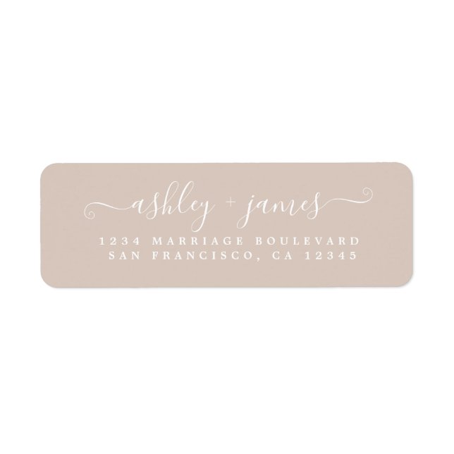 Chic Script Pastel Lila Wedding Rücksendeadresse L (Vorne)