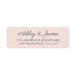 Chic Script Pastel Pink Wedding Rücksendeadresse