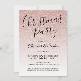 Chic Script Pink Glitzer Ombre Party Einladung