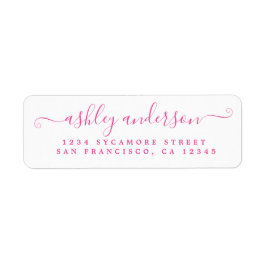 Chic Script Pink Tinte Rücksendeadresse
