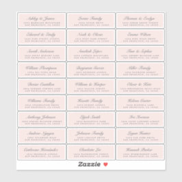 Chic Script Pink Wedding Guest Address Labels