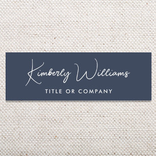 Chic Script Professional Blau Namensschild