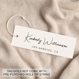 Chic Script QR Code Cream Clothing Hang Tag