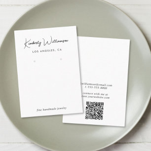 Chic Script QR Code Earring Juwelier Display Card Visitenkarte