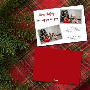 Chic Script Red Frohe Weihnachtskarte