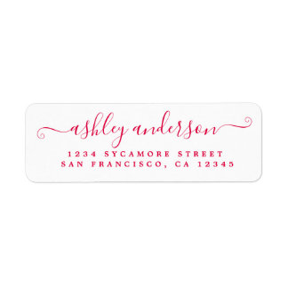 Chic Script Red Ink Name Rücksendeadresse