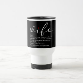 Chic Script Red Liebe Herz Moderne Ehefrau Definit Reisebecher