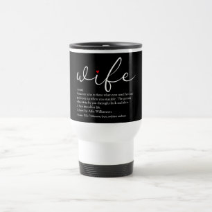 Chic Script Rote Liebesherz Moderne Frau Definitio Reisebecher