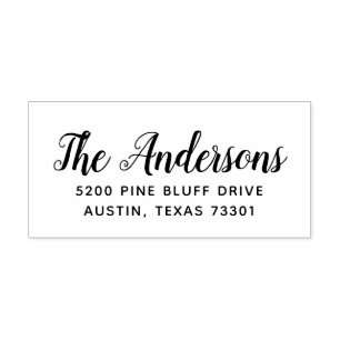 Chic Script RÜCKSENDEADRESSE BRIEFMARKE Gummistempel