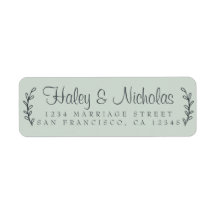Chic Script Rustic Foliage Wedding Rücksendeadress